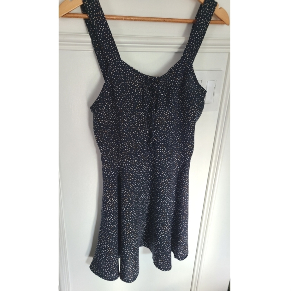 Vintage lace‎ up rayon dress